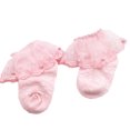 thumbnail image 1 of xiaxaixu Baby Lace Socks, Breathable Solid Color Lace Pearl Ruffled Anklet, 1 of 7