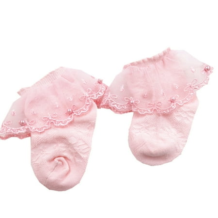 

Baby Girl Lace Ruffle Socks Toddler Girl Pearl Princess Socks Newborn Cotton Thin Stocking Autumn