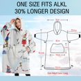 thumbnail image 4 of Oversized Wearable Blanket Hoodie,White Christmas Gnome Pattern Sherpa Blanket Hoodie with Super Pockets,Super Warm Fuzzy Pullover for Women & Men, 4 of 6