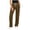 *Brown, variant on Women's Drawstring Stretch Cargo Pants,Side Slit Yoga Trousers For Women,Ladies Lightweight Straight Leg Workwear with Pockets,Light Blue,S-2XL