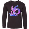thumbnail image 3 of Inktastic 6th Birthday Mermaid Tail Long Sleeve Youth T-Shirt, 3 of 5