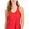 thumbnail image 2 of ID Ideology Women's Embossed Star Racerback Tank Red Size Small, 2 of 3