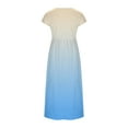 thumbnail image 5 of Otvok Ombre Gradient Midi Dresses Women's Sleeveless Linen Loose Pocket Round Neck Soft Vacation Casual Gown, 5 of 7