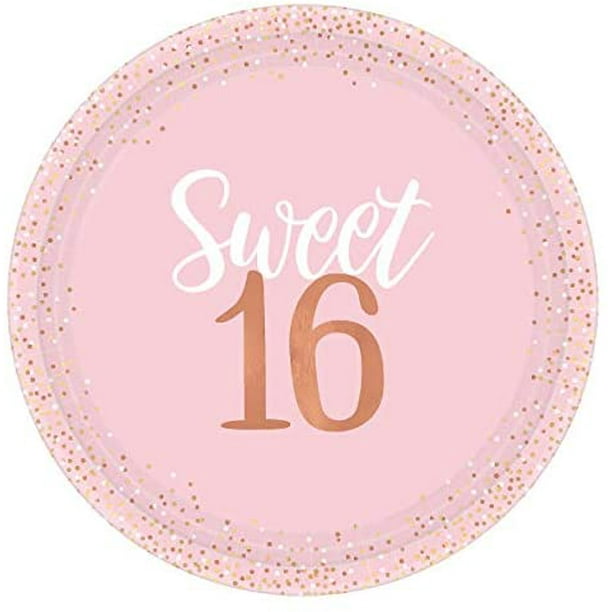 Pack de fournitures de fête d'anniversaire sur le thème Sweet Sixteen pour  8 personnes