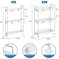 thumbnail image 5 of Oumilen 2 Pack 3 Tier Slim 15.4" Storage Kitchen Cart, Shelving Unit Rolling Rack with Wheels, White, 5 of 7