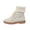 10#Beige, variant on Vintage Patchwork Suede Mid Calf Booties Ladies Rib Knit Top Lace Up Thick Lug Sole Casual Daily Footwear