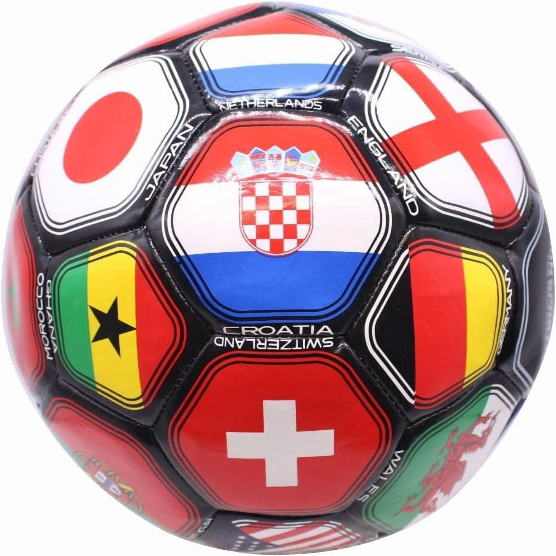 Country Flags Soccer Ball Size 5, World Club National Teams, Flag Soccer Ball - Black