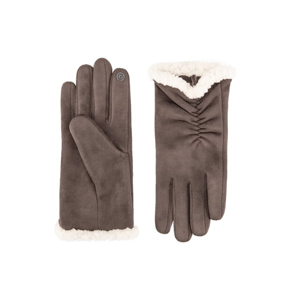 Isotoner Women's Stretch Microsuede Touchscreen Gloves, Brown