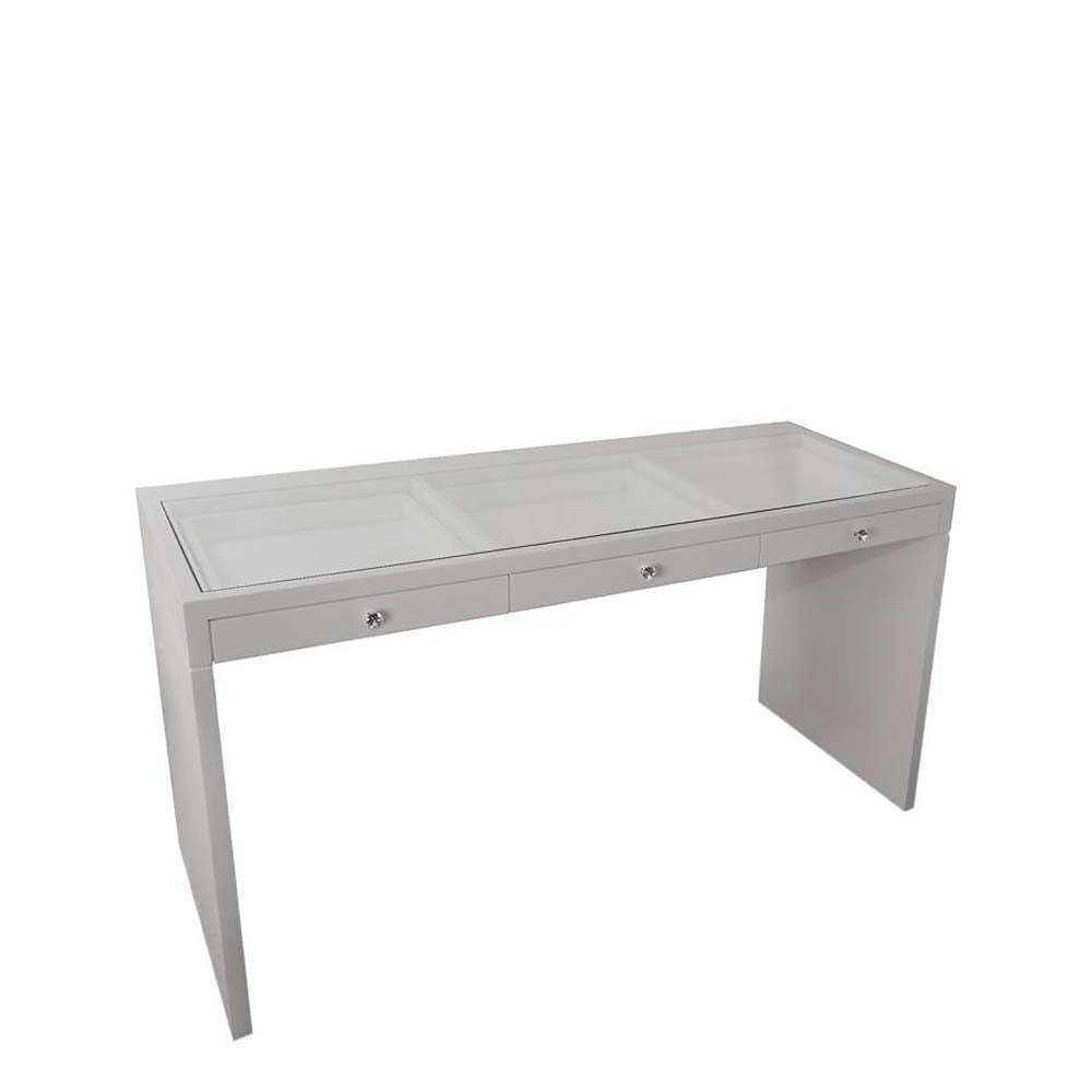 IMPRESSIONS SlayStation Pro Vanity Table Including Three Drawers, White Premium Makeup Dressing