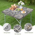 thumbnail image 4 of Gray Floral Mandala and Leaf Pattern Square Fitted Tablecloth with Elastic Edge,Square Table Cover,Washable Elastic Table Cover for Home Kitchen Party Decor 36"x36", 4 of 6