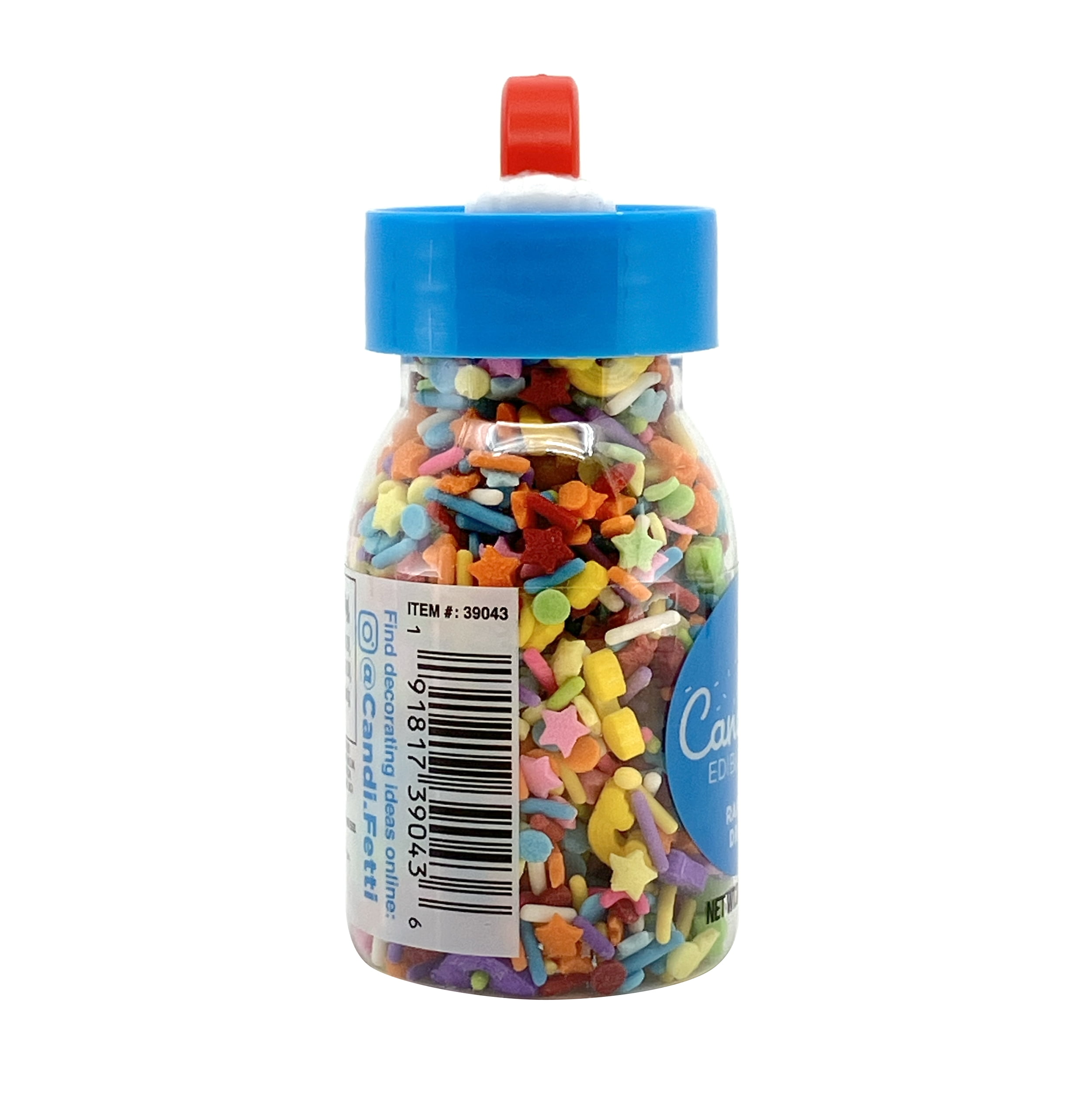 (2 pack) CandiFetti Rainbow Dreams Sprinkle Bottle with Figural Lid, 2.82 Oz