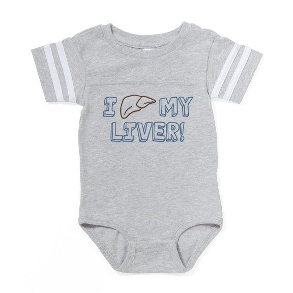CafePress - Organ I Love My Liver_Tr - Cute Infant Baby Football Bodysuit