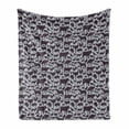thumbnail image 1 of Safari Soft Flannel Fleece Throw Blanket, Silhouette of Peacock Cow Hyena Chicken Moose Reindeer Wild Animals Graphic, Cozy Plush for Indoor and Outdoor Use, 60" x 80", Dark Blue Grey, by Ambesonne, 1 of 6