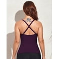 thumbnail image 3 of Firpearl Women's Underwire Swimsuit Top Modest Swimwear with Built in Bra Push Up Bathing Suit Tops Deep Merlot US12, 3 of 6