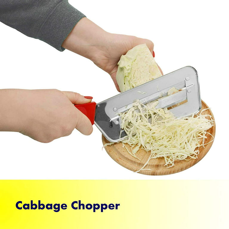 WOVTE Cabbage Kitchen Knife Slicer Chopper Shredder Sauerkraut Cutter  Coleslaw Grater, Silver 
