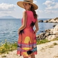 thumbnail image 4 of KUIFORTI Couple Matching Outfits Sunset Palm Trees Spring Womens Dresses Sleeveless Flowy Dress Button Down Shirt Men Short Sleeve Shirts with Soft Fabric Fit for Honeymoon Trip, 4 of 7