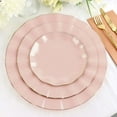 thumbnail image 2 of Efavormart 11" Dinner Plates – Set of 10 Plastic Blush Round Disposable Plates with Gold Ruffled Rim – Elegant Tableware for Wedding Receptions, Dinner Parties, Holiday Events, and Catering, 2 of 11