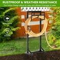 thumbnail image 6 of Bonhappy Heavy Duty Freestanding Garden Hose Holder - Metal Water Hose Stand with Tool Hooks - Rustproof Outdoor Yard Storage Organizer for 150ft Hose (No Drilling), 6 of 8