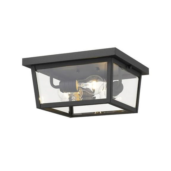 Z-Lite 568F-BK Beacon 6-Inch 3 Light Dimmable Mount Ceiling Light, Black
