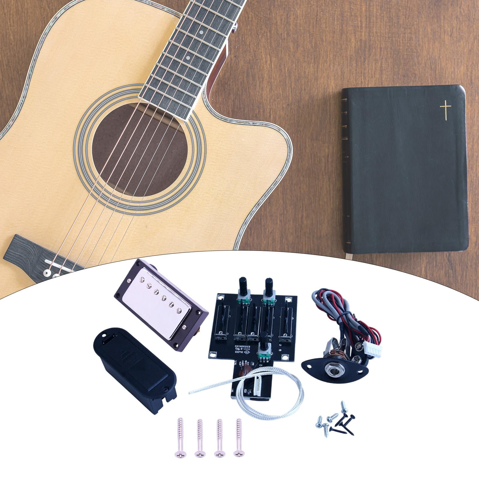 Guitar Pickup 4 Band Preamp Tuner Integrated System Lightweight Suitable for Acoustic Electric Performance