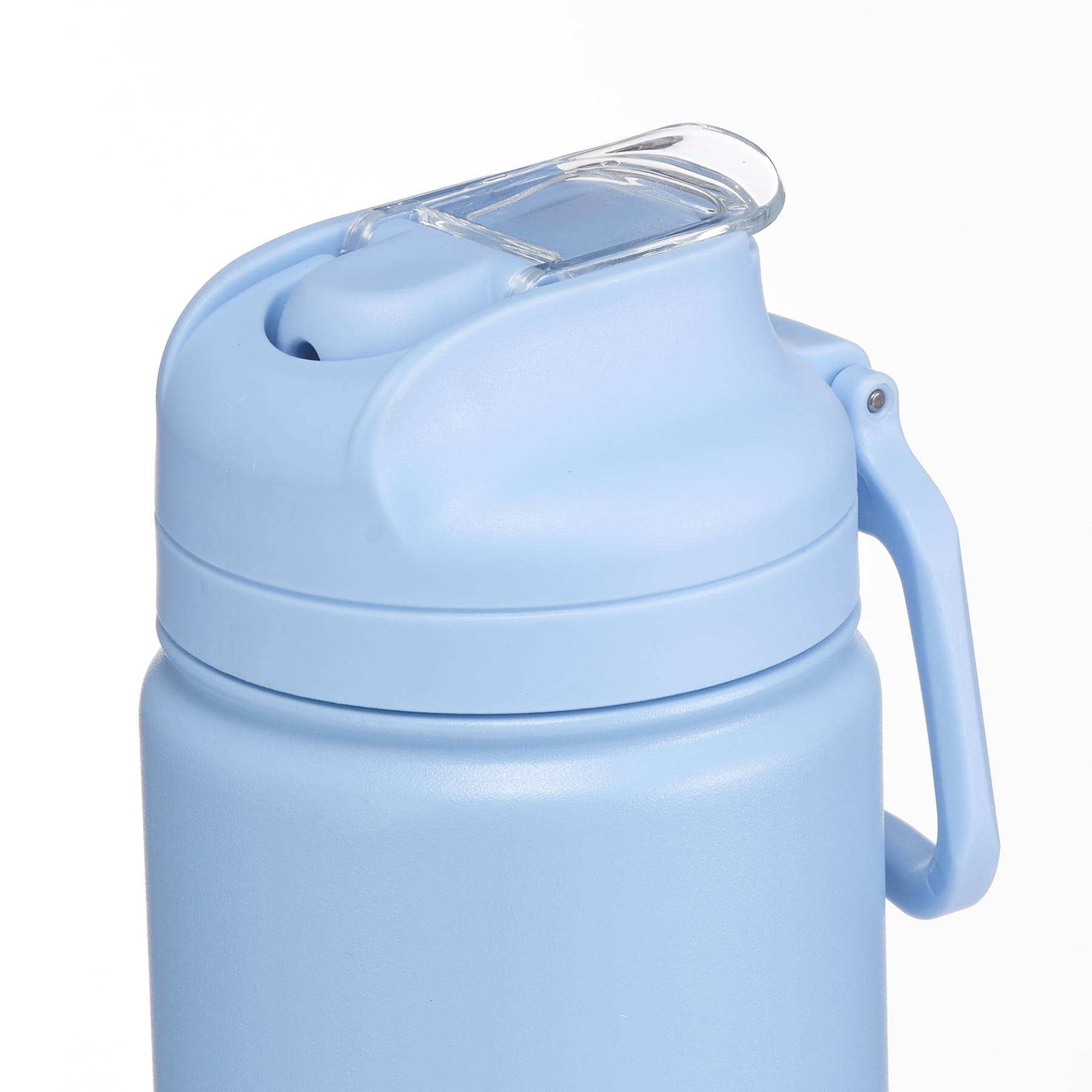 Mainstays 24 fl oz Blue Essence Solid Print Insulated Stainless Steel Water Bottle with Flip-Top Lid
