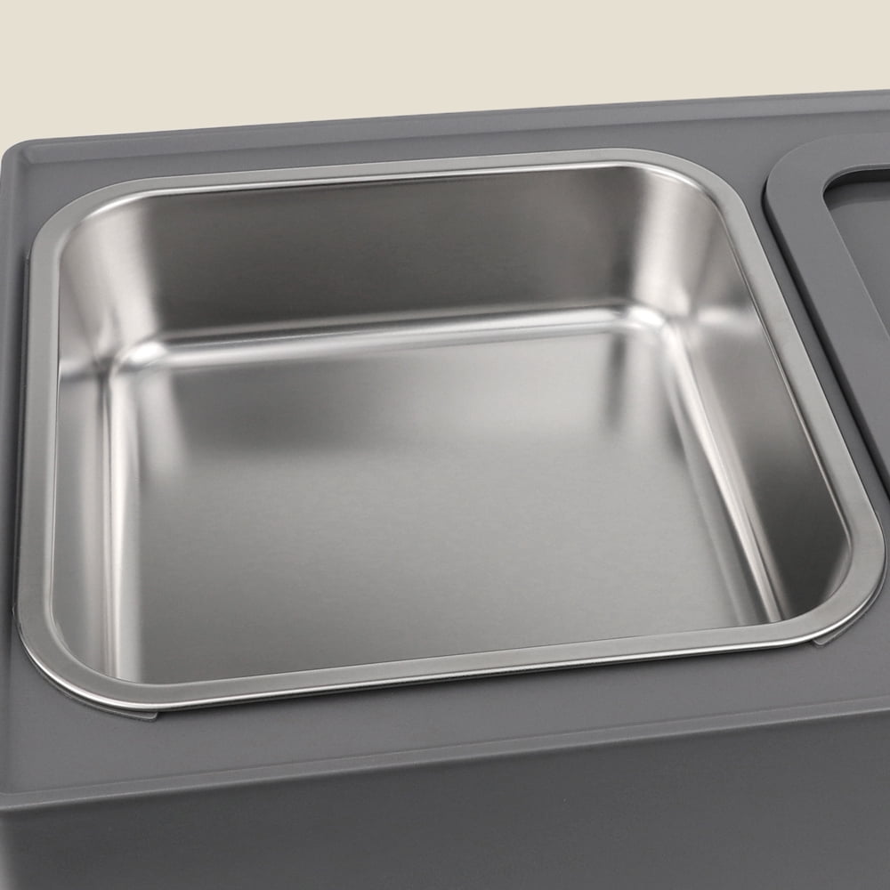 Taglory Elevated Dog Bowls with Stainless Bowl, Adjust 4 Heights for Small Medium Large Dogs, Gray