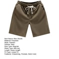 thumbnail image 7 of zeranth Men Summer Shorts Elastic Drawstring Waist Pockets Casual Shorts Solid Color Wide Leg Beach Sport Shorts Streetwear, 7 of 7