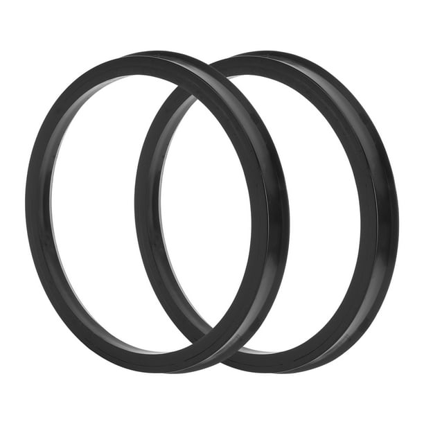 Anillos de centrado de rueda de automóvil Unique Bargains, anillos de hub duraderos, eje central que absorbe impactos, color negro, 2 piezas, policarbonato OD 106.1mm a ID 93.1 mm