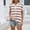 #0041-Brown, variant on Women's V-Neck Button T Shirts, Short Sleeve Blouses with Striped Print Design, Soft Casual Pullover Tops for Spring Summer, Daily Fashion Party Vacation Wear Gift