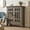 Farmhouse Grey, variant on Simpli Home Bedford 32 inch Wide Solid Wood Transitional Low Storage Media Cabinet in Dark Tobacco Brown