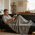 thumbnail image 5 of Boovnll Throw Blanket - Super Cozy Soft Solid Color Velvet Microfiber Blankets for Home Living Room Office Sofa Couch, Blanket - 40x60", Dark Gray, 5 of 8