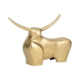 thumbnail image 2 of Figurine metal aluminum modern bull sculpture 11 inch gold metallic finish for home office bedroom living room decorative tabletop accent contemporary animal decor piece freestanding statue, 2 of 11