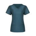 thumbnail image 2 of Kayannuo Print Nursing Uniforms Scrub for Women Women Short Sleeve V-neck Tops Working Uniform Pocket Blouse, 2 of 4