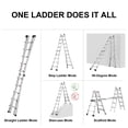 thumbnail image 4 of Olurrisa Aluminum Ladder, 22 FT Foldable Twin Front Ladder, Collapsible A Frame 5-Step Ladder, Compact Step Stool with Wide Anti-Slip Pedal, Aluminum Portable Lightweight Ladder, 4 of 4