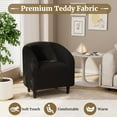 thumbnail image 5 of TLSUNNY 2 Set of Black Accent Barrel Chair, Upholstered Club Chair, Teddy Fabric Upholstered Armchair with Side Pocket, for Living Room/Bedroom, 5 of 8