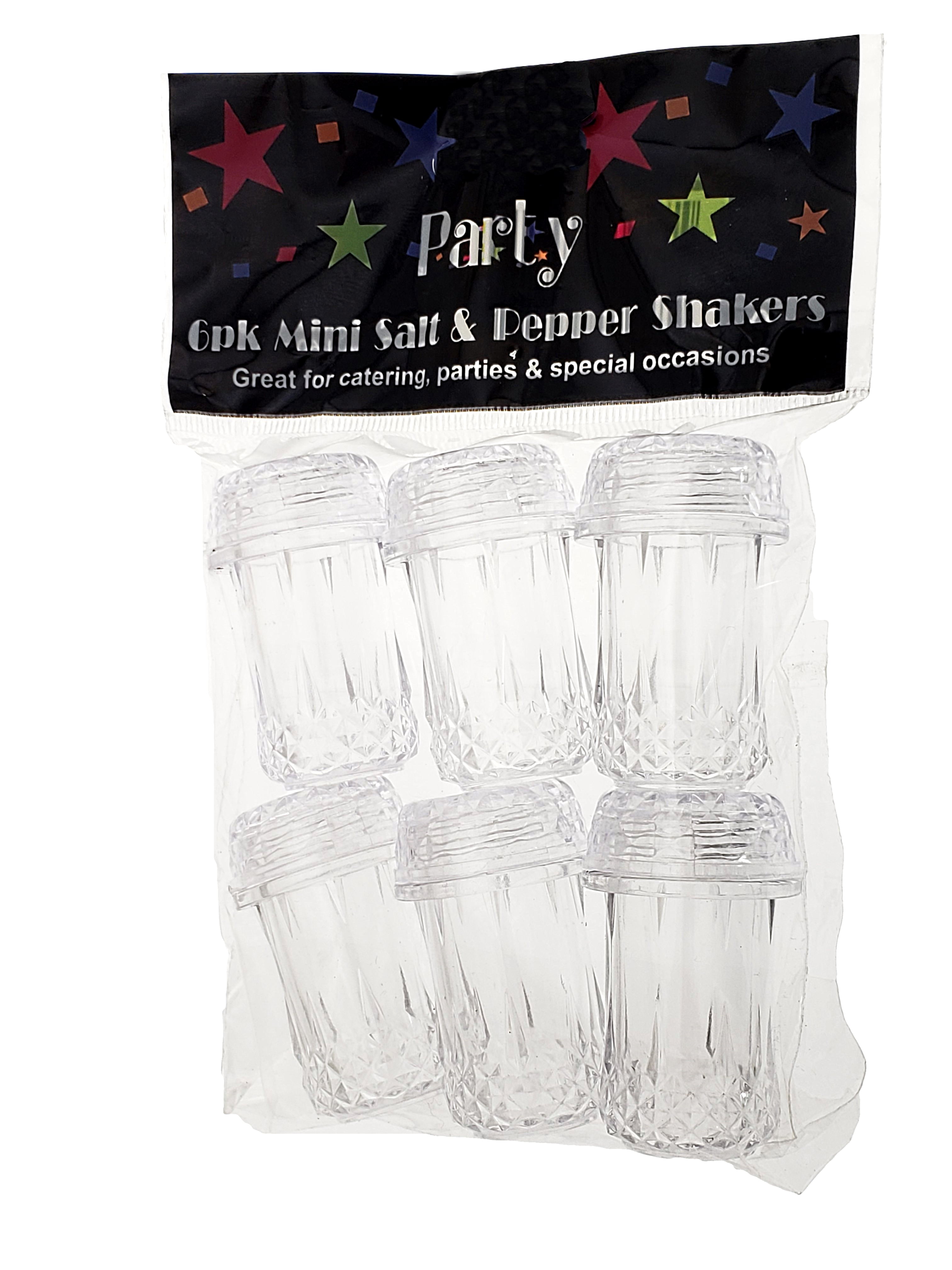Salt and Pepper Mini Shakers Plastic Crystal Like Look 2- 6 packs (12 ...