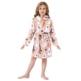thumbnail image 6 of FORMRS Niños Bathrobe Unisex Hooded Robe Soft Plush Pajamas Sleepwear, Size 10-12T, Pastel Pink Halloween, 6 of 7