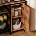 thumbnail image 6 of Chnnmbrn Kitchen Bakers Rack Large Brown Wood Shelf With Pulled-Out Baskets and Cabinet,Microwave Oven Stand, 6 of 10