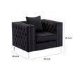 thumbnail image 5 of Joni 40 Inch Armchair, Chesterfield Design, Button Tufting, Black Velvet - Saltoro Sherpi, 5 of 5