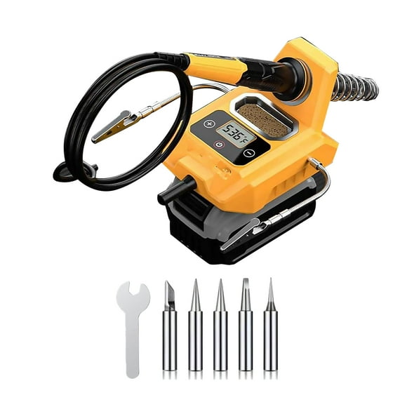 TAPDRA Cordless Soldering Iron Station Compatible with 20V Batteries Adjustable Temperature with Auxiliary Helpers 6 Tips