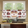 thumbnail image 4 of Yayeee Kitchen Curtains Tier Set of 2 Light Filtering 57"x36" Over Sink Window Panels, White Chocolate Cakes, 4 of 7
