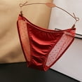 thumbnail image 2 of Women's Low Waist Lace Briefs Solid Color Crotch Underwear Panties Satin Thong Lot, 2 of 3