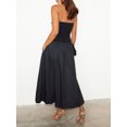 thumbnail image 4 of Gupgi Women's Long Cami Dress Backless Detachable Spaghetti Strap Ruched A-Line Dress for Party Club, 4 of 9