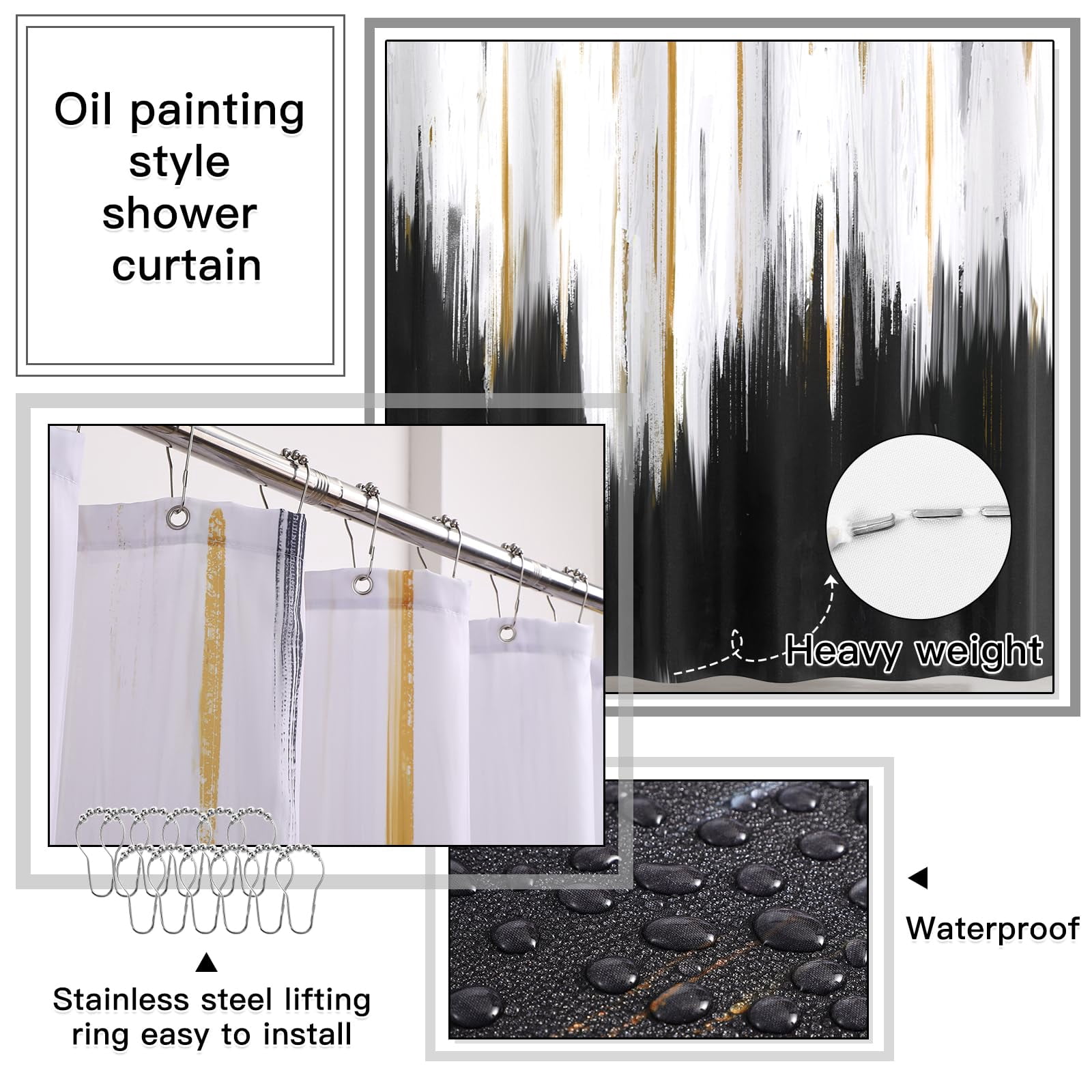 17PCS Bathroom Accessories Bathroom Set Black Bathroom Accessories,Toilet Brush, Trash Can, Qtip Holder Dispenser& 3PCS Soap Dispenser