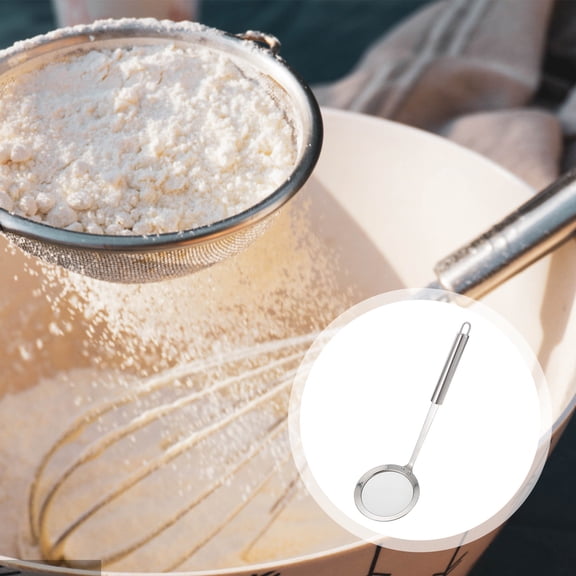 CHICHUMID Fine Mesh Sieve Stainless Steel Skimmer Plated Silver Multi-Functional Kitchen Strainer
