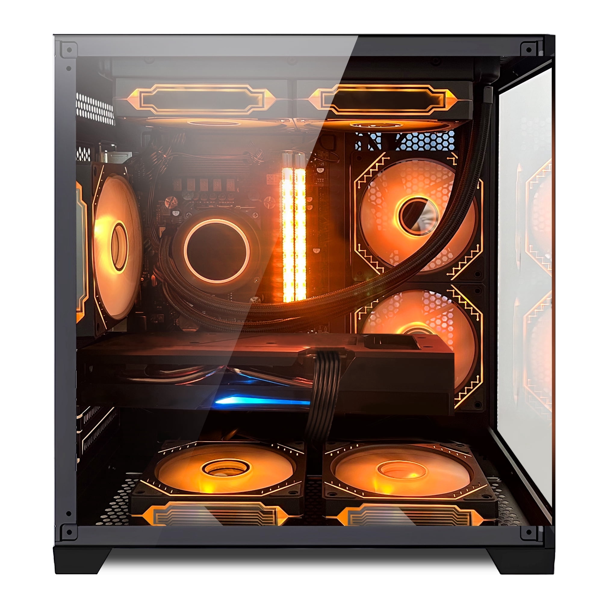 Hoengager Gaming PC - Intel Core i5-13400F, Intel Arc B580 12GB, 32GB DDR4 RAM, 1TB PCIe +2TB SATA SSD, WiFi + BT, Windows 11 -RGB Prebuilt Desktop