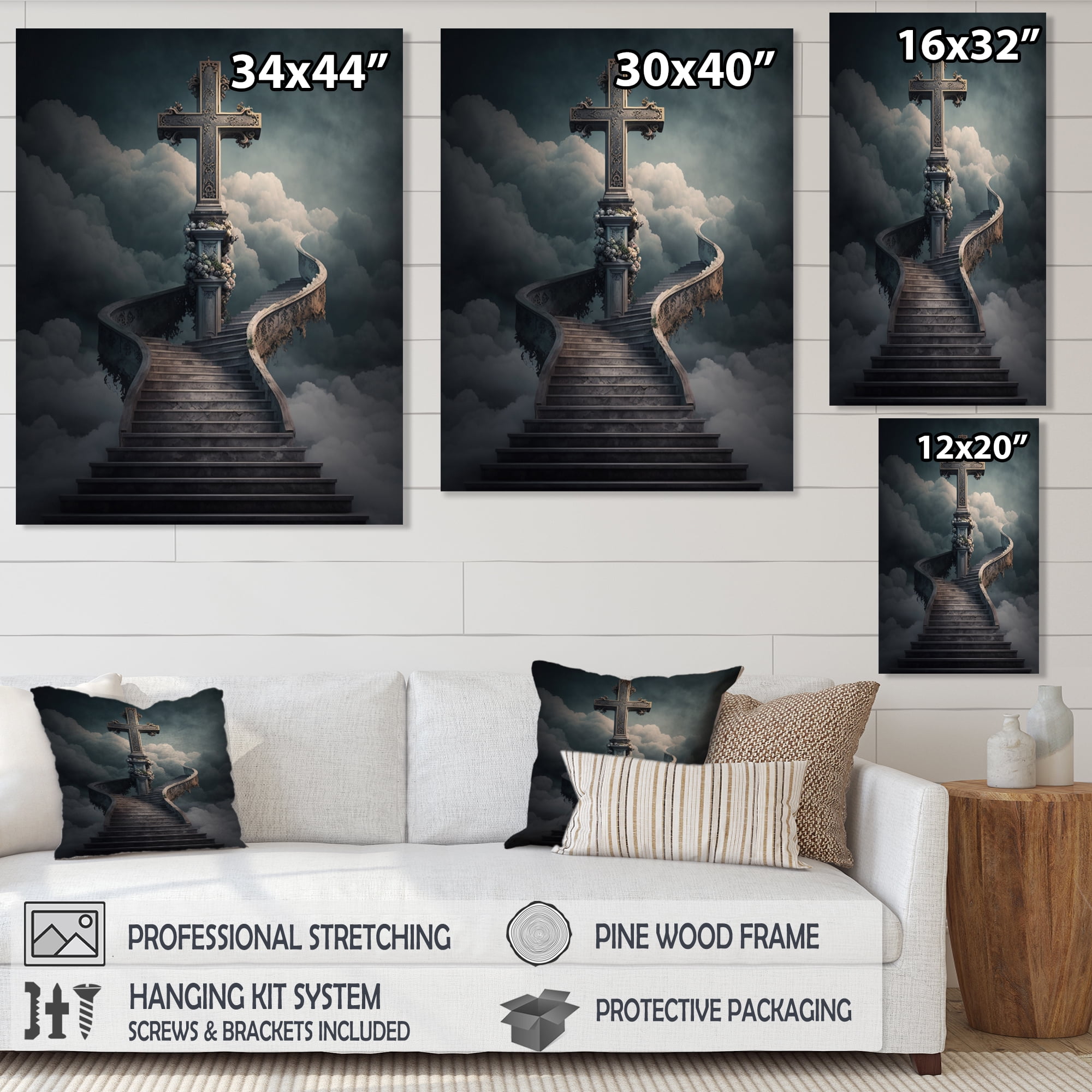 Designart Stairs To Heaven IV Canvas Wall Art