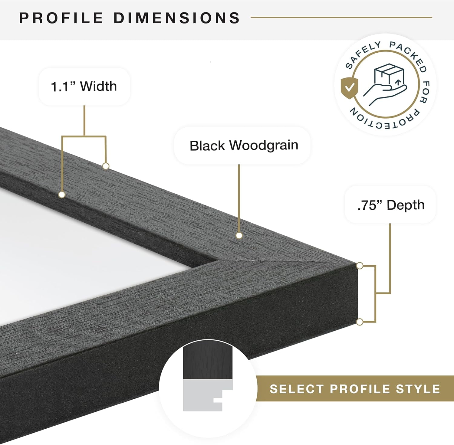 MCS Studio Gallery 16x24 Poster Frame Black Woodgrain (1-Pack)