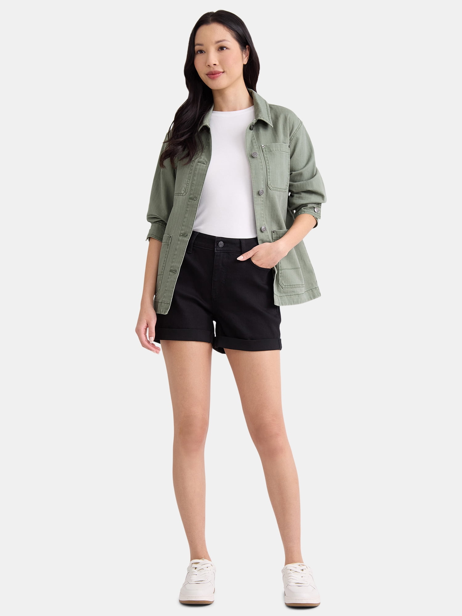 Time and Tru Women's Mid-Rise Denim Short, 4" Inseam, Size 2-20