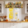 thumbnail image 2 of Fall Pumpkin Truck Valances for Windows, 42 x 18in, Watercolor Forest Thanksgiving Day Rod Pocket Kitchen Valance Curtain Light Filtering Window Treatments for Living Room Bedroom, 1 Panel, 2 of 7